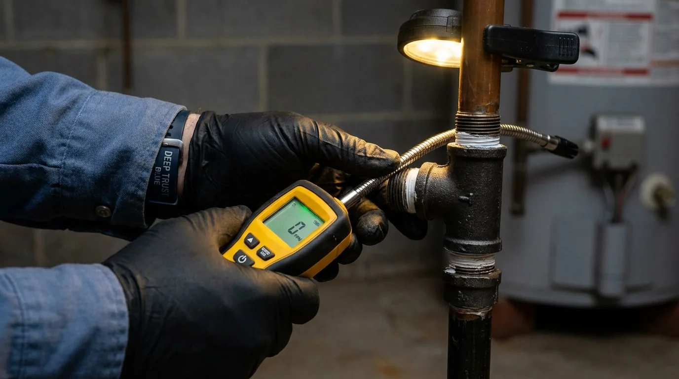 Gas leak detection with electronic sniffer by Johns Plumbing LLC in Spring Hill